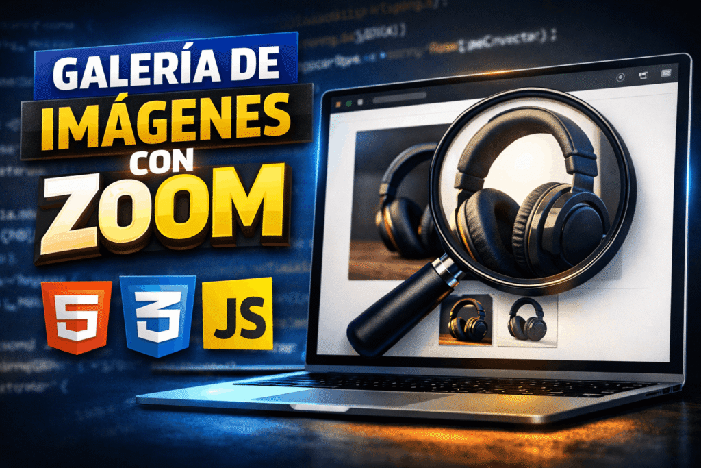 galería de imágenes con zoom usando HTML CSS y JavaScript